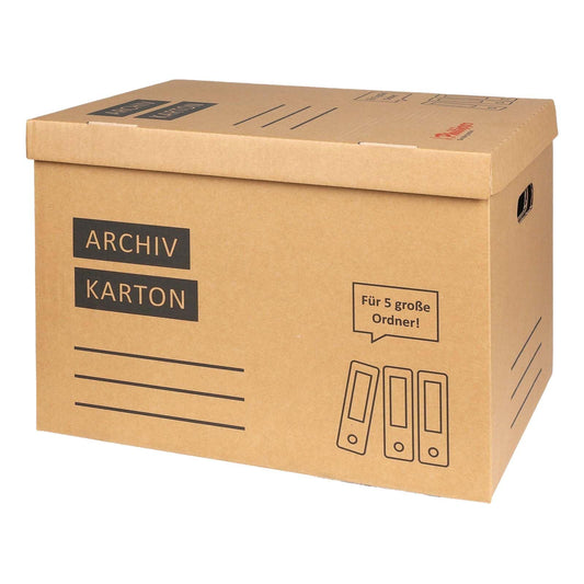 20x Archive Box File Box File Folder with Flap Lid and Bottom - for 5 large A4 files each for storage organization transport archive box