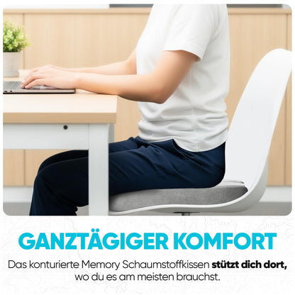 FORTEM Seat Cushion, Office Chair Cushion, Memory Foam Desk Chair Pillow, Non-Slip Gaming Seat Cushion, Car Seat Cushion, Computer Chair Cushion, Washable Cover