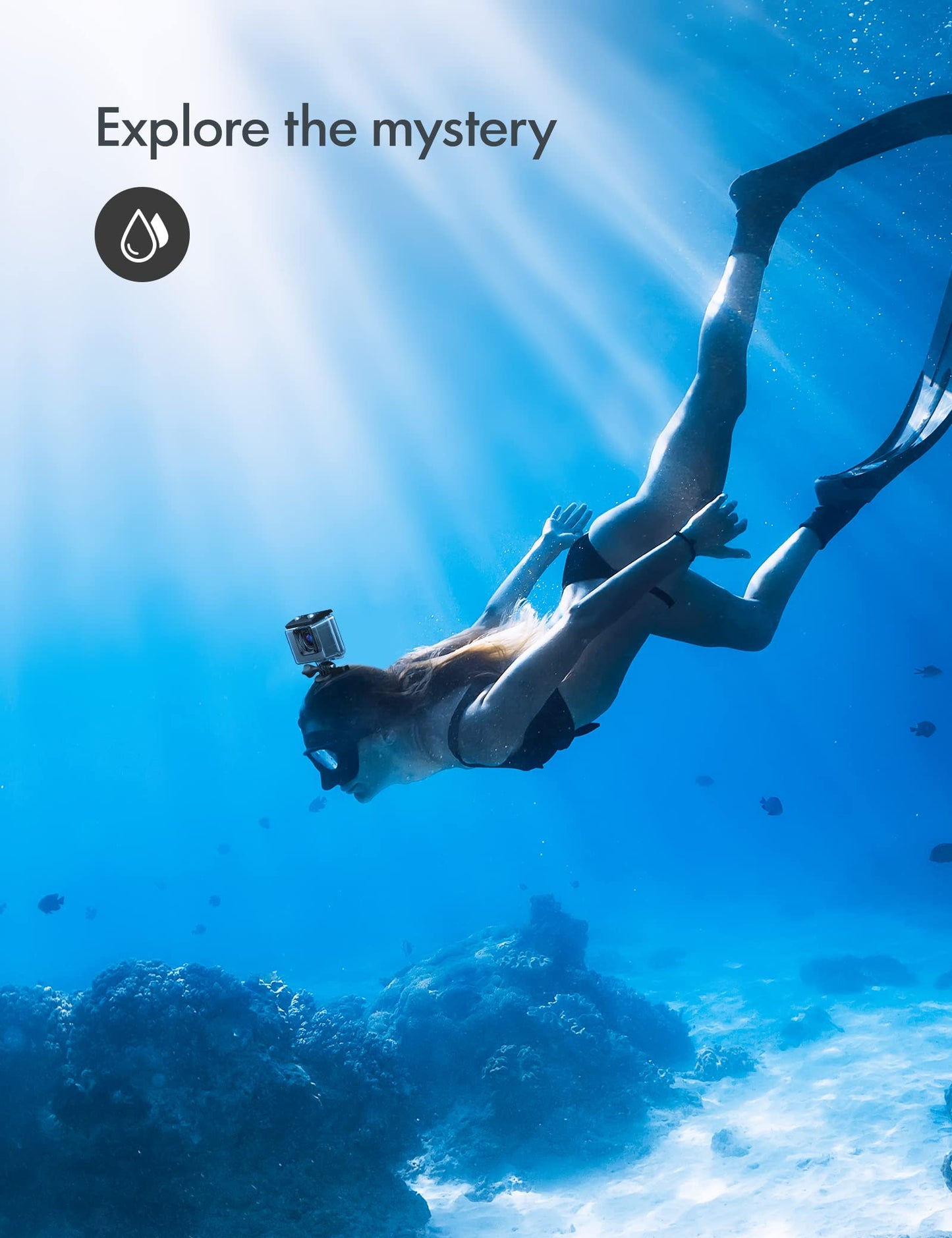 WOLFANG GA200 Action Cam 4K 24MP Underwater Camera with WiFi, 40M Waterproof, EIS Image Stabilizer, Touchscreen, Helmet Camera, 170° Wide Angle Camcorder (Charger, 2 Batteries, and Accessories Kit)