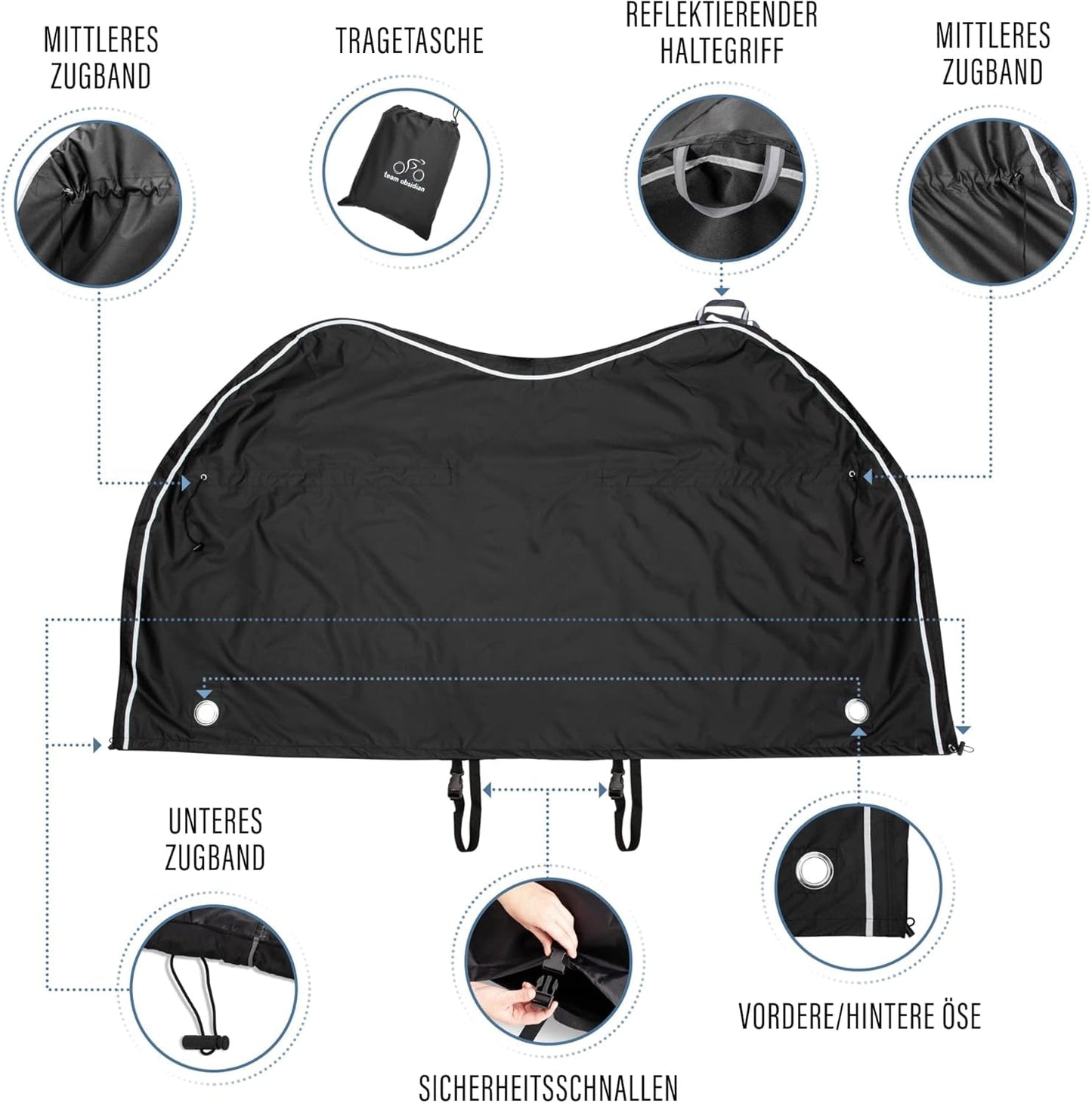 TeamObsidian bike shed weatherproof - bike cover waterproof - 300D bike garage outdoor - 1 to 3 bikes - bike tarp bike cover - bike protection cover on the go