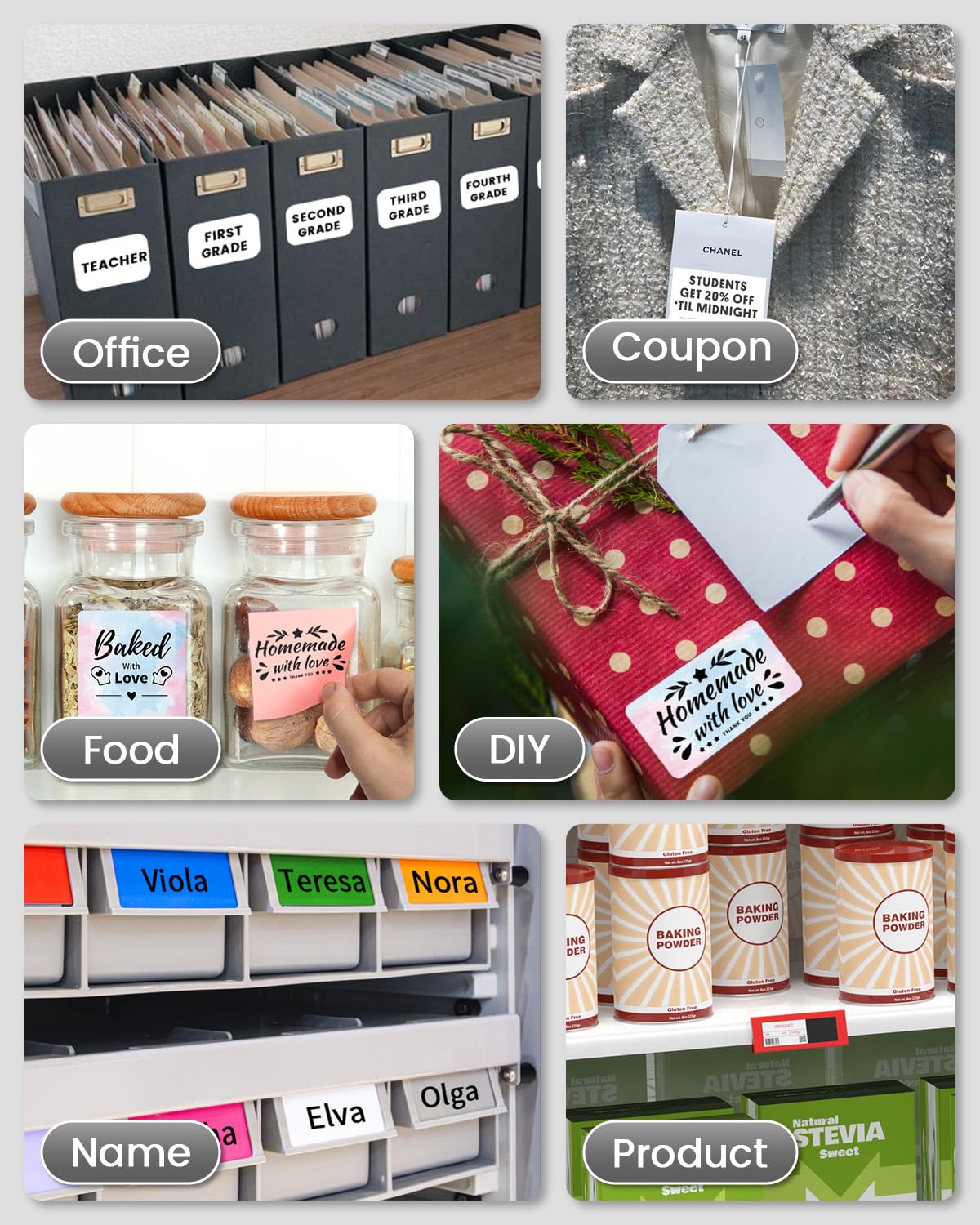 Phomemo M220 label printer with Bluetooth, portable Bluetooth thermal label printer for barcodes, retail, small businesses, compatible with phones & PC systems White.