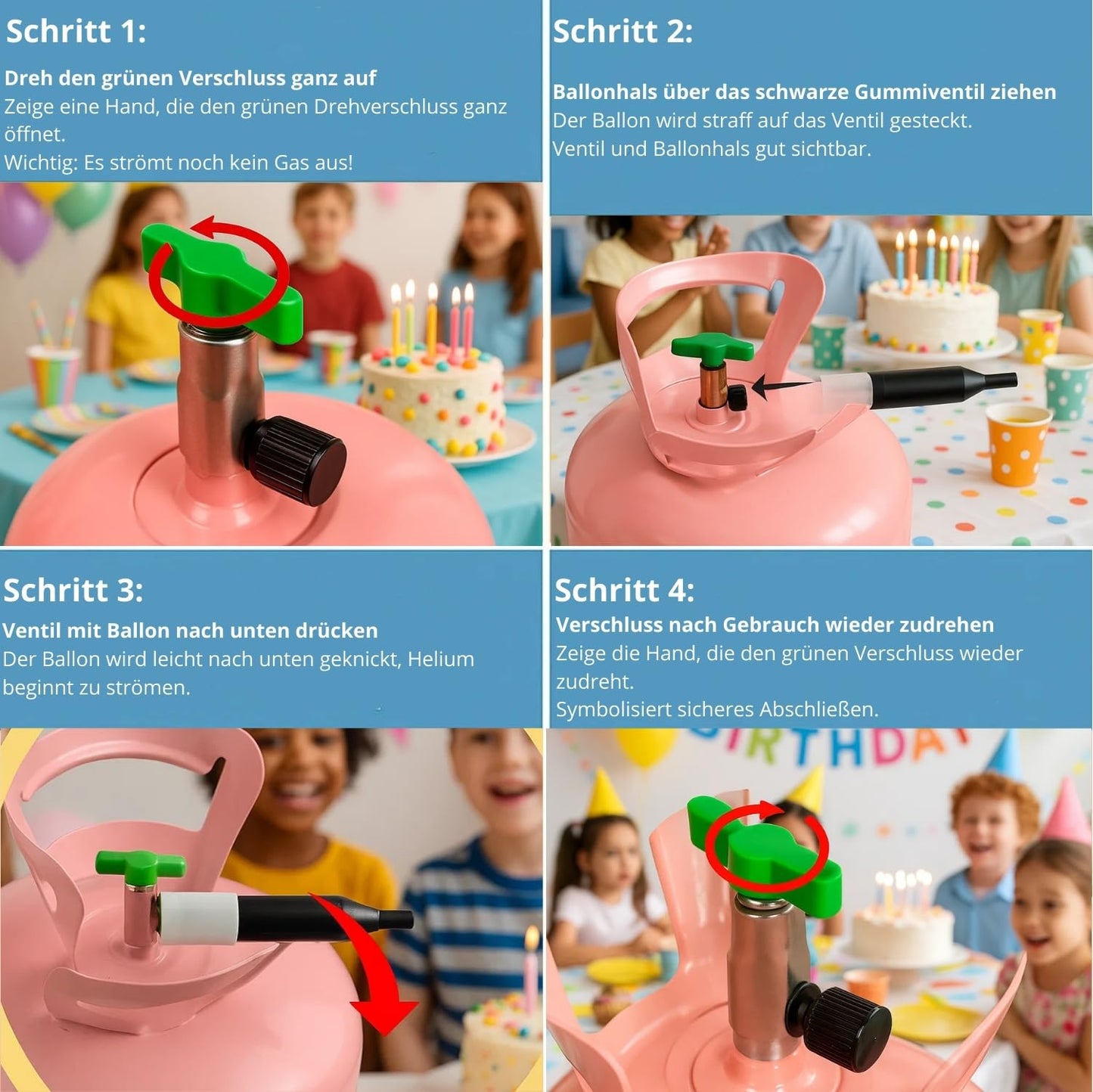 Balloon gas - Helium Balloon Gas for up to 50 balloons - Helium Gas Tank XXL