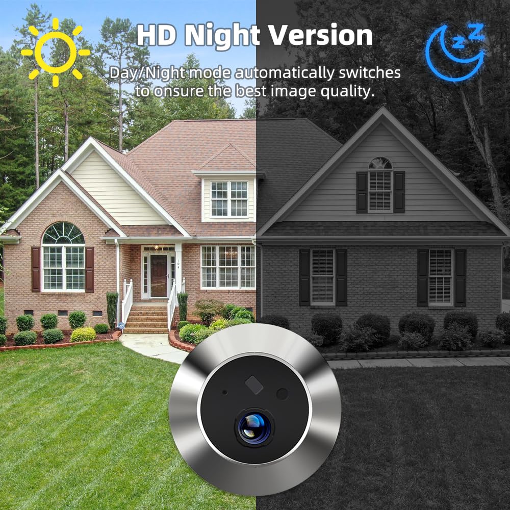 TKSTAR peephole surveillance camera wireless WiFi mobile phone transmission with APP recording + motion sensor night vision with 5000mAh battery + 4.3" display monitor