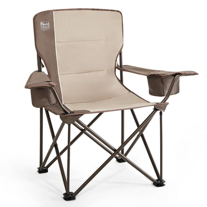 TIMBER RIDGE Folding Camping Chair 200KG Oversized 63cm Wide Seat Portable Camp Chair Comfortable Padded with Insulated Cooler Bag Camping Recliner Garden Chair Fishing Chair