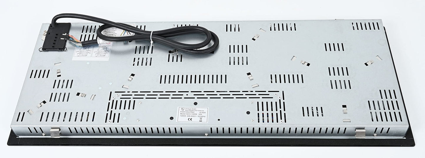K&H Glass ceramic cooktop NCH-7205x [4 zones] - Hob with 4 cooking zones - 4 plate ceramic hob - 4 individual cooking zones - High-power connection - No plug included - 90CM - 7200 Watt - 9 power levels