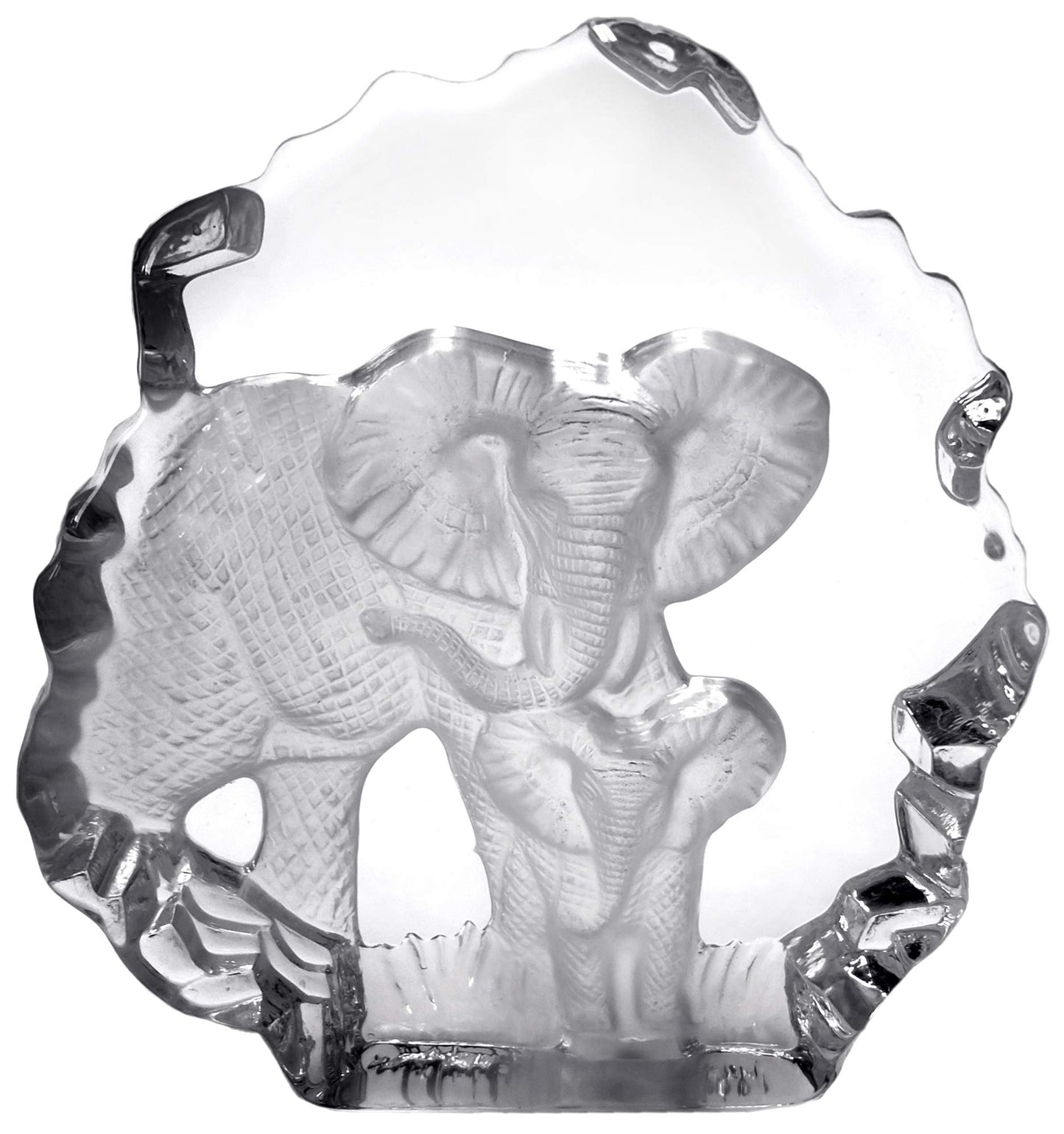Kaltner Präsente gift idea - glass display figure sculpture elephant with baby elephant