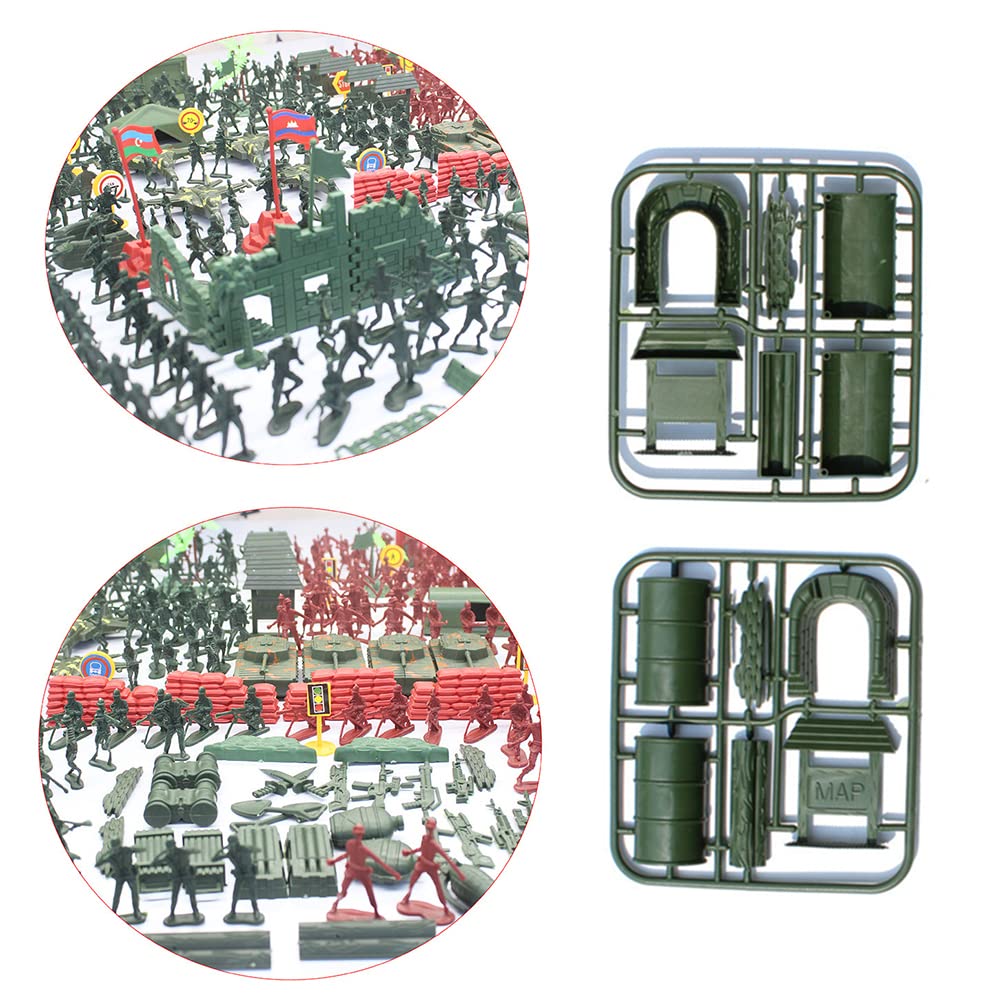 Military model soldier toy army figures set, plastic toy soldiers mini army figures of military plastic army men figures accessories for kids and adults, 330 pieces.