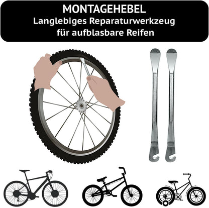 28 inch bicycle tube set | Compatible with Continental & Schwalbe | for AV SV DV valves | Accessories for trekking & city bikes including tire levers & light caps