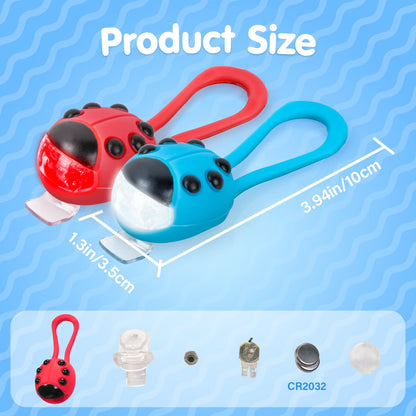 Gofimyee 2 Pack Kids Scooter Light, IPX5 waterproof with 3 light modes for added safety on children's scooters, hiking poles, or backpacks.