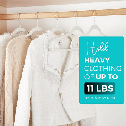 HOUSE DAY White Clothes Hangers 360 Pack, Velvet Hangers Non Slip Felt Hangers - Space Saving, Premium White Suit Hangers, 360° Rotating Hook