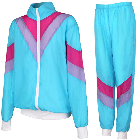 90s 80s outfit men women 80s tracksuit jacket pants suit 80s accessory 80s clothing men New Kids costume 80s Schlagerparty bad taste outfit couples carnival(XXL)