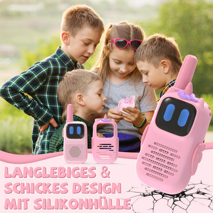 Girl's toy for ages 3-12, Kearui walkie-talkie kids radio with unicorn silicone case lightweight, unicorn toy walkie-talkie for girls aged 4 5 6 7 8 years (pink)