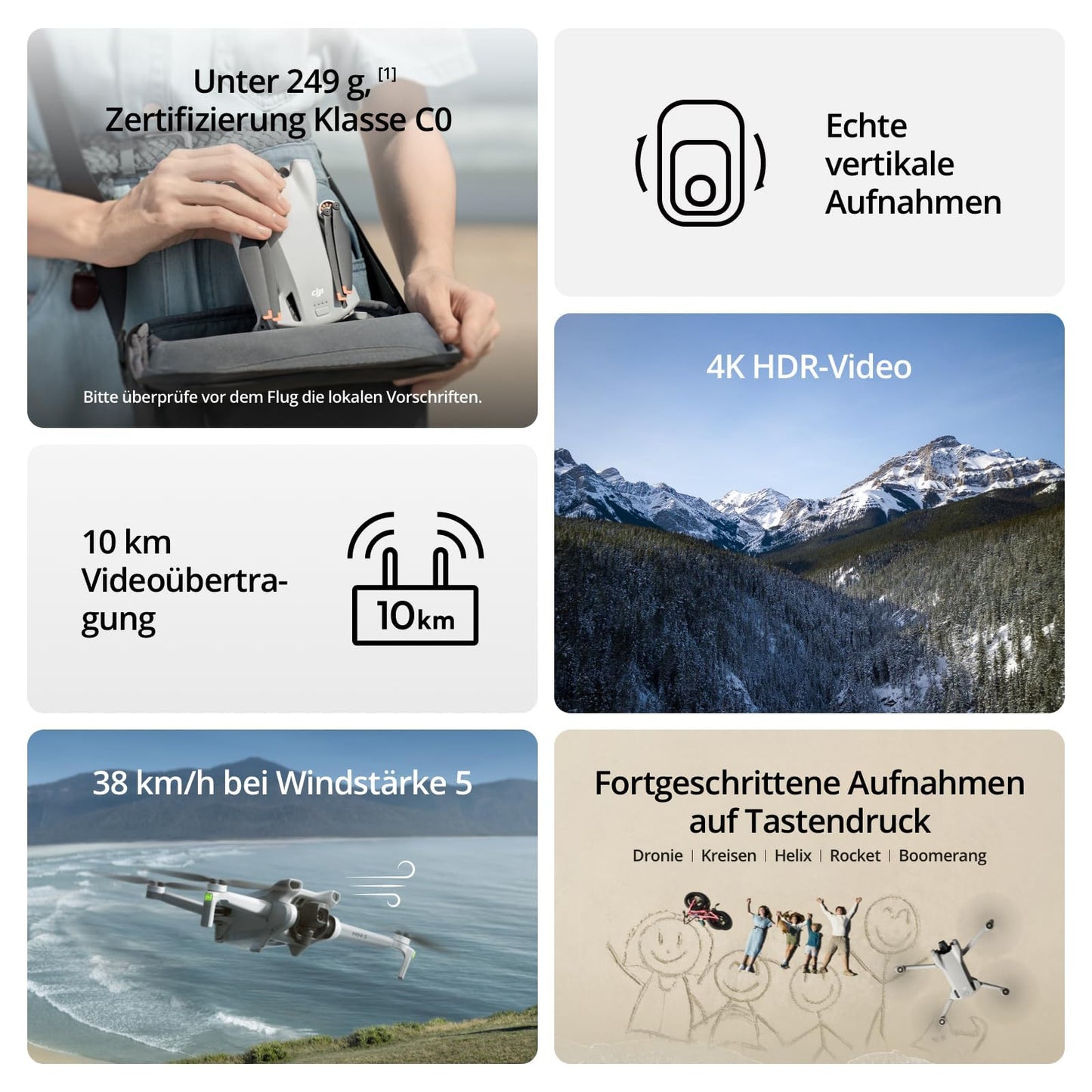 DJI Mini 3 (DJI RC) - Lightweight and foldable mini camera drone with 4K HDR video, 38 min flight time, real vertical shooting, and intelligent features.