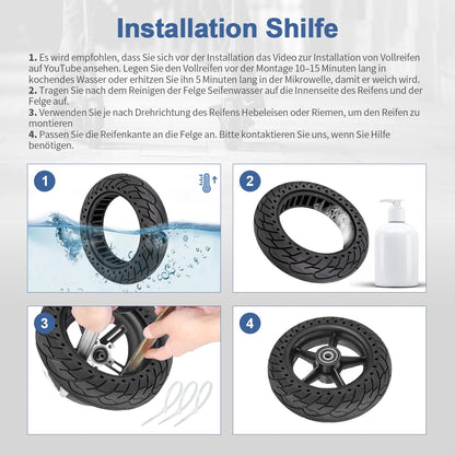 Set of 10x2.5 solid rubber tires 60/70-6.5 for Segway Ninebot Max G30 electric scooter 10 inch replacement wheels for Scooter (2 PCS)