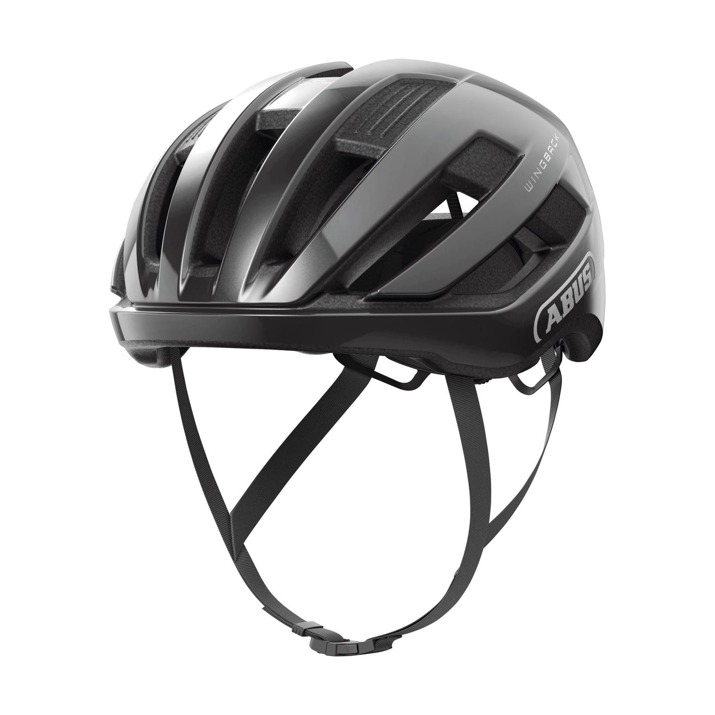 ABUS Road bike helmet WingBack - simple road helmet for sporty riding in everyday life and leisure - for adults and teenagers - Dark gray, size L