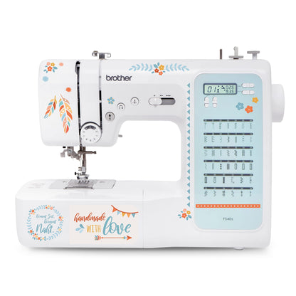 Computerized sewing machine for beginners & advanced sewers: brother FS-40s kullaloo edition, including sewing kit, finger guard & stickers.