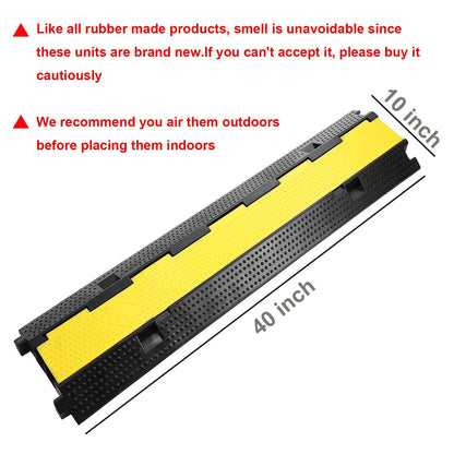 2-channel cable bridge 3-piece hose bridge set crossing protection cable channel floor channel bridge ramp protector floor cable cover made of rubber