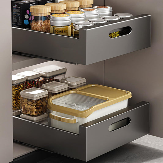 IGTOPS 2 Piece Telescopic Drawer, Pull-Out Drawer Storage Shelves for Kitchen Cabinets, Extendable Pull-Out Drawer (30cm W x 43cm D x 9cm H), No Drilling or Nailing Required