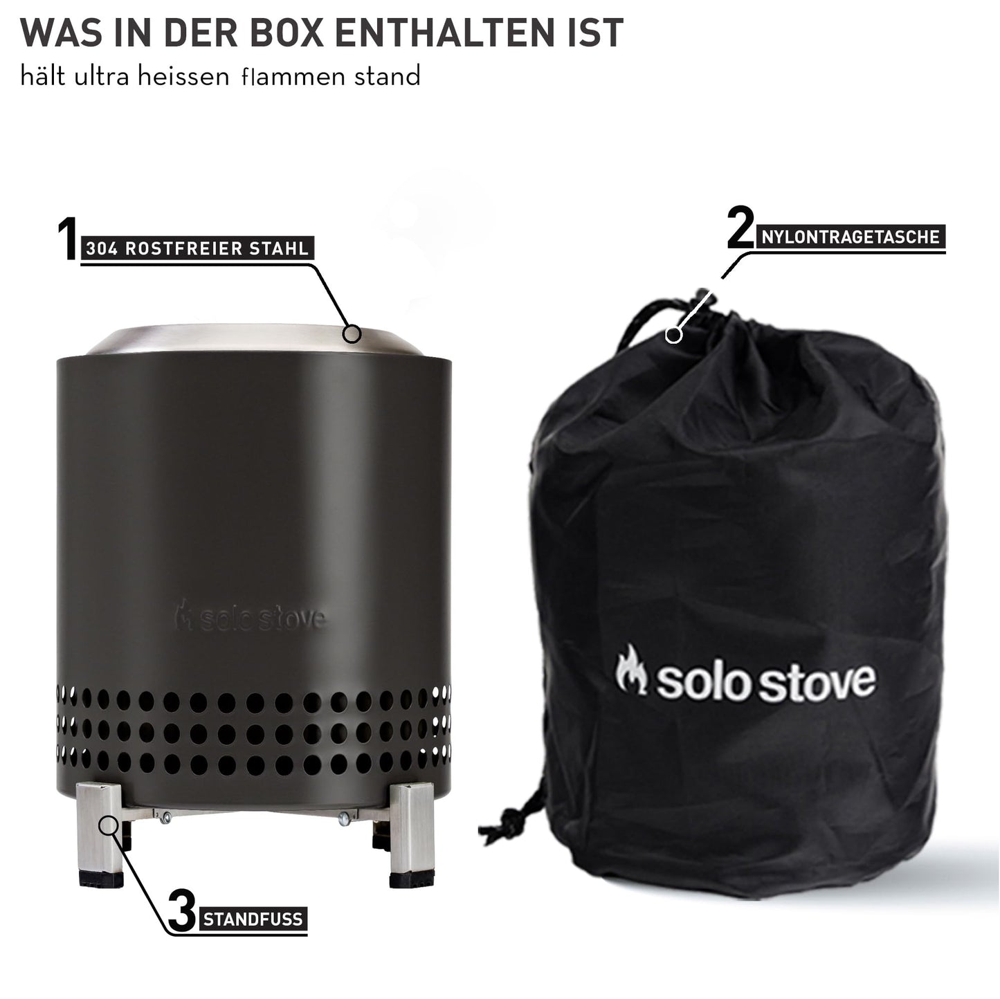 Solo Stove Mesa XL Tabletop Fire | Smokeless Mini Table Fireplace, Outdoor Decoration for Garden, Patio, Balcony, For Pellets/Wood, Stainless Steel, Includes Stand, Storage Bag, 21.8 x 17.8cm, 1 kg, Anthracite