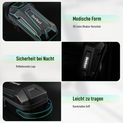Jeebel 3/4/5L E-scooter Bag & 90cm 7mm handcuff lock, large-capacity handlebar bag with quick-release mounting, bike lock with key, for electric scooters, bicycles (2.8L + lock)
