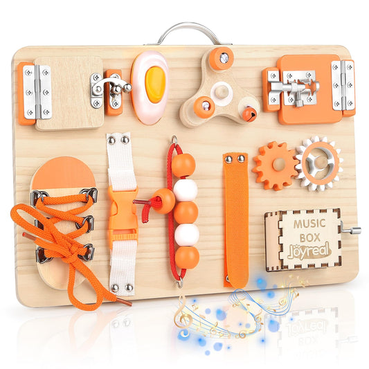 Joyreal Motor Skills Board Activity Board Montessori Toy Busy Board Montessori Board Motor Skills Toy Sensory Toy