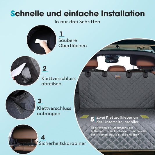 JOEJOY trunk protector for dogs with side and loading sill protection, universal trunk protection mat scratch-resistant for dogs - dog cover car trunk.