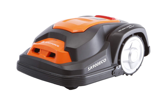 YARD FORCE robotic lawn mower SA900ECO for up to 900sqm lawn area/Self-propelled/Rain sensor/Edge cutting function/Brushless motor/40% incline/28V 2.0Ah lithium-ion battery.