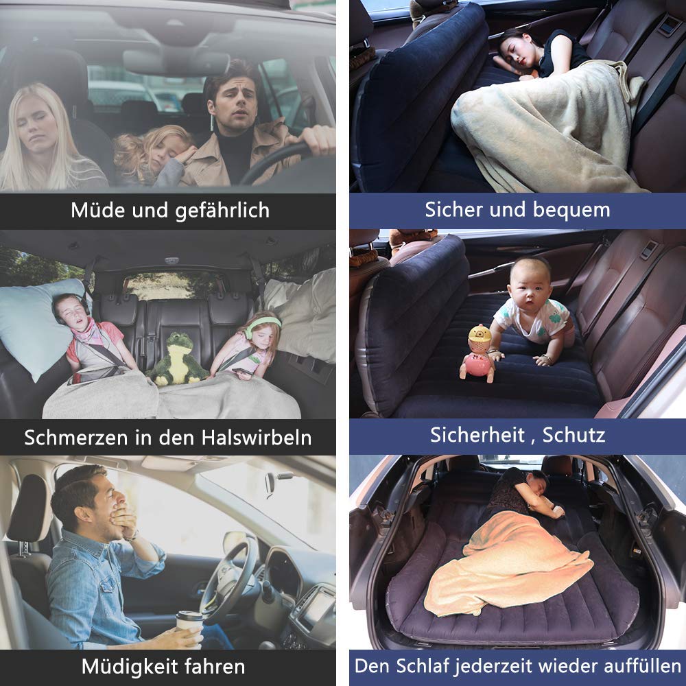 QDH Car Mattress SUV Air Mattress Camping Inflatable Mattress Inflatable Bed for Car Back Seat Thicker Airbed for Travel Camping Outdoor Activities