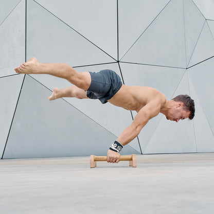 Eric Flag Handstand Handles - Premium Parallettes, Wooden Push-Up Handles for Fitness, Gym, Calisthenics & Yoga - Wooden Parallettes Calisthenics Non-Slip, Push Up Bars for Indoor and Outdoor