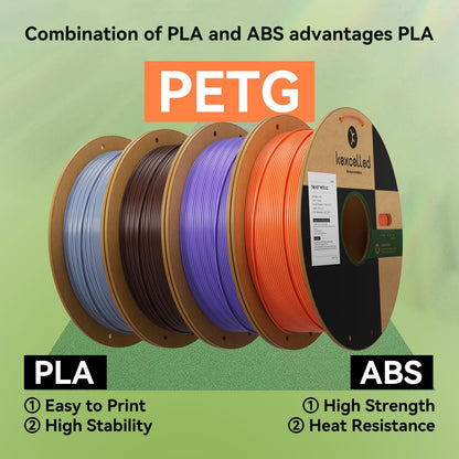 kexcelled PETG filament 1.75mm, 3D printing filament +/- 0.03mm, 1kg spool (2.2 lbs), chemical resistance, suitable for most FDM printers, transparent yellow