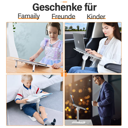 Adjustable laptop stand, suitable for 11-17.3 inch laptops. Can be used on desk, bed, sofa, or car. Great for reading and working.