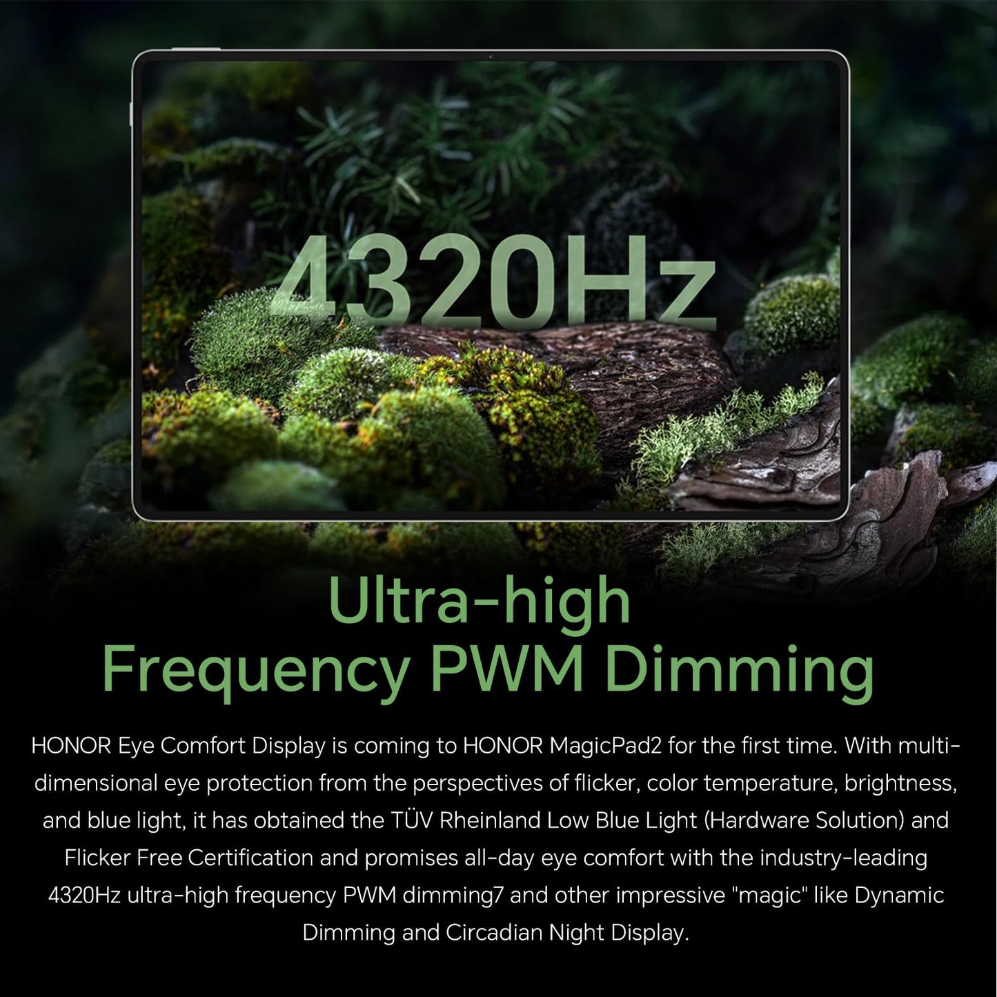 HONOR MagicPad2 Tablet 12GB+256GB, 12.3 inch 144Hz OLED display, Snapdragon 8s Gen 3, 10050mAh battery, 8 speakers, Android 14 tablet WiFi version, Google services, black.