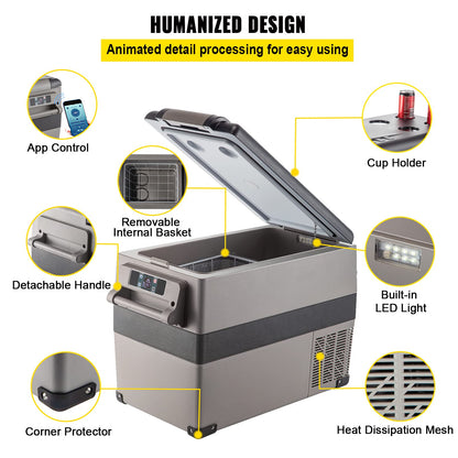 VEVOR Compressor Cooler Auto Refrigerator 45L Portable Fridge Small Freezer for Boat Truck Car Camping