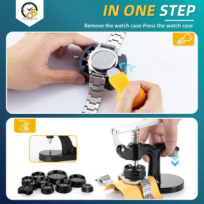 Eventronic Watch Tool Set, Watch Repair Watchmaker Tool Kit, Watch Tools in Nylon Bag, Watch Tool Set for Most Watches, with Large Adjustable Case Opener (88PCS)