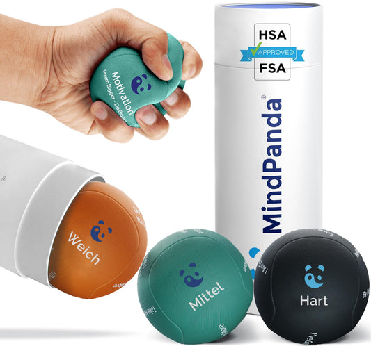 MindPanda Mind & Body Gel Stress Ball for Adults Hand Therapy Anti Stress Balls Squeeze Balls with Three Densities Anxiety and Stress Reduction Grip Strengthening Hand Trainer Finger Trainer
