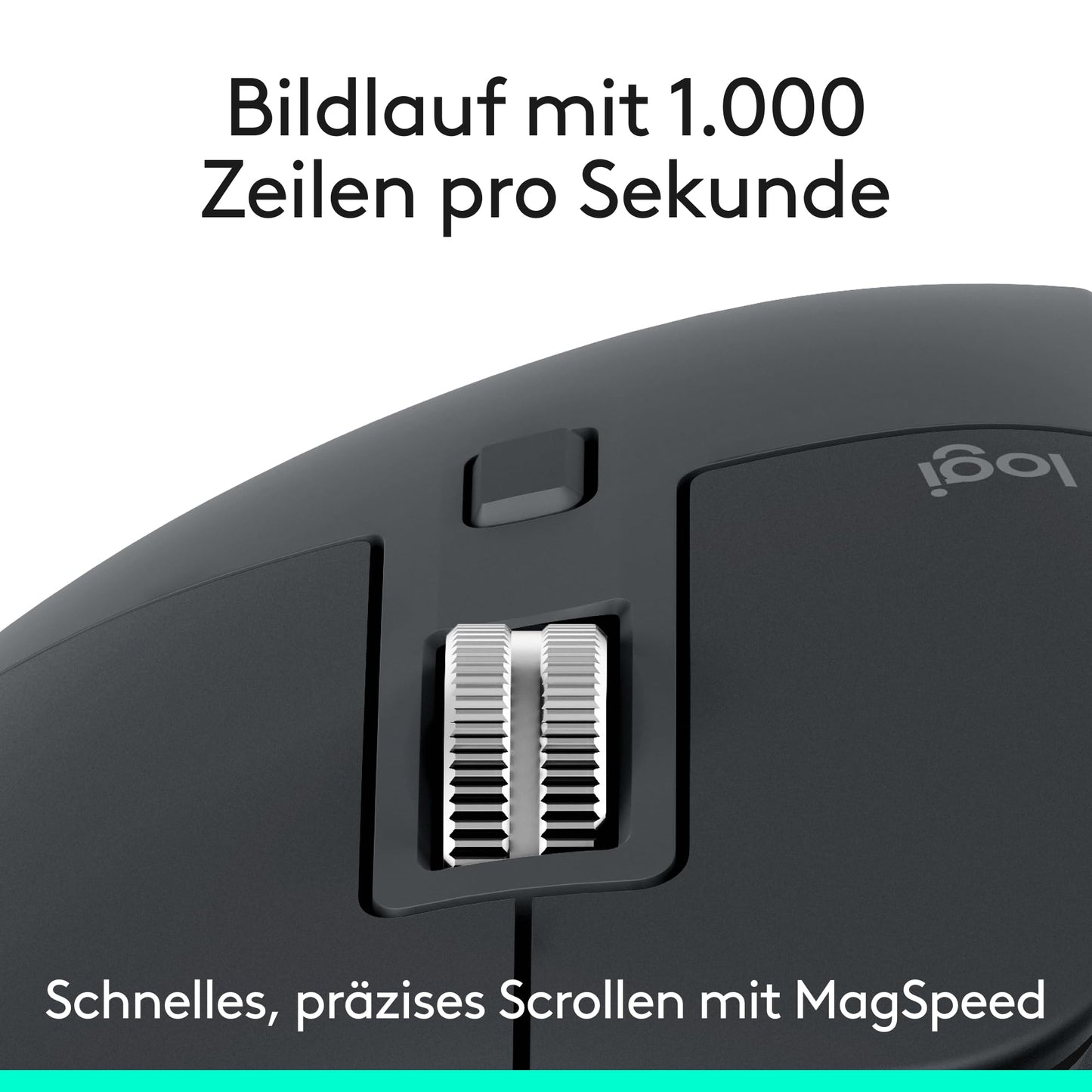 Logitech MX Master 3S - wireless performance mouse with ultra-fast scrolling, ergonomic design, 8K DPI, glass tracking, quiet clicks, USB-C, Bluetooth, compatible with Windows, Linux, Chrome - Dark Grey, 1-pack