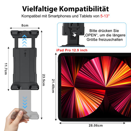 OHLPRO Tablet Wall Mount with 360° Rotation, Universal iPad Wall Mount with Expandable Clip, Tablet Holder for (4.7-13'') iPad Pro, Mini, Air, iPhone, Kindle, Galaxy Tab, Kitchen, Bathroom
