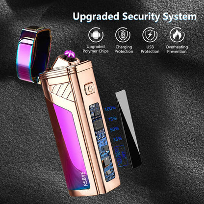 RSBYE Electric Lighter with THREE Arcs, Plasma Lighter with Battery Indicator, High Efficiency Electric Lighter, Arc Lighter USB Rechargeable, Festive Gifts (Colorful)