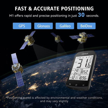 CYCPLUS bike computer GPS Wireless, 2.9 inch screen ANT+ bike computer GPS with Bluetooth function. Bike speedometer speed/cadence sensor cycling mount 3 in 1 packed
