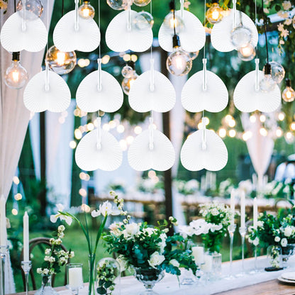 72 Pieces Fans Wedding Heart Hand Fans White Wedding Guests Gift Wedding Decoration Wedding Favors Paper Fans for Wedding