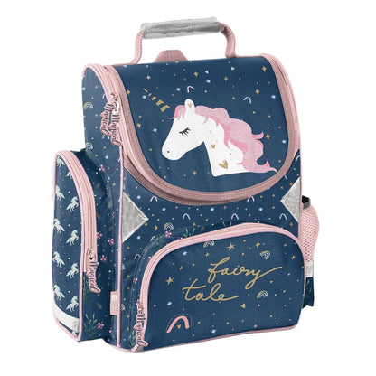 Familando Girl's School Backpack Set Magic Unicorn, 8 pieces, ergonomic backpack with reflectors, suitable from 1st grade with pencil case and sports bag (Unicorn)