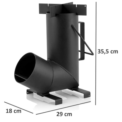 BBQ-Toro Rocket Oven ROCKET 6 | Rocket Stove made of 1.5 mm thick steel for Dutch ovens, grill pans, and more | Workshop stove made of steel | Oven, grill, cannon stove | outdoor camping stove