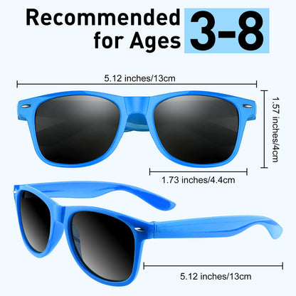 Buoyeye 24 Piece Kids Sunglasses Neon Boys Girls Children Party Favor Bag Filler Beach Pool Birthday Party/Boys Girls Birthday Party Accessories (12 Colors)