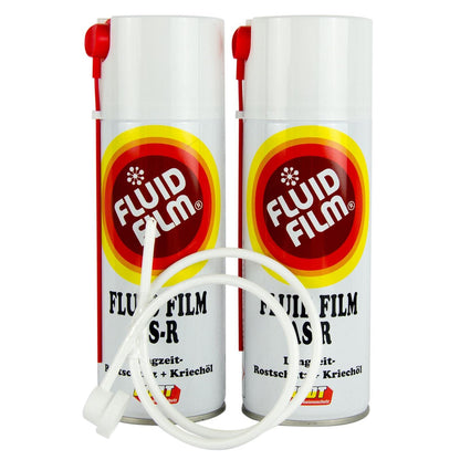 Amplelife 2x FLUID FILM AS-R Rust protection, corrosion protection, cavity protection 400 ml & probe for cavities, doors, windows, synthetic rubber, waterproof.