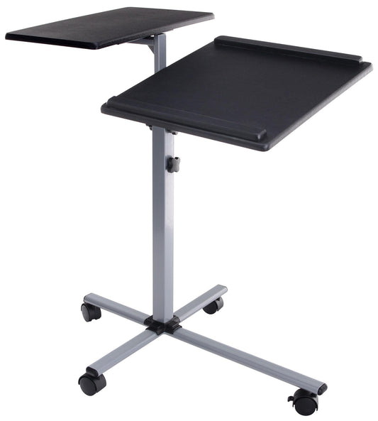 Pronomic PT-2 projector cart, media trolley for video, slide, overhead projectors, laptop table (height-adjustable, shelves) black
