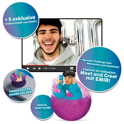 CRAZE Advent Calendar for kids, Tiktok star Emir Bayrak Mermaid toy Christmas calendar for kids with INKEE bath bombs, compound mix, and exclusive content.