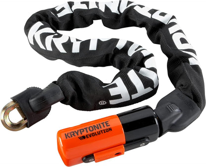Kryptonite 808 Cable Lock Evolution series 4 Integrated Chain 1090, Black, 90cm & Evolution Mini 7 Cable Kryptoflex Lock, black/orange, One Size