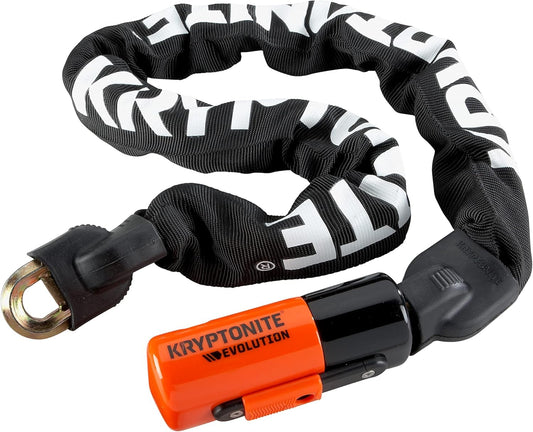 Kryptonite 808 Cable Lock Evolution series 4 Integrated Chain 1090, Black, 90cm & Evolution Mini 7 Cable Kryptoflex Lock, black/orange, One Size