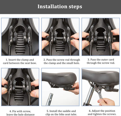 ROCKBROS Bike Saddle Comfortable Gel Seat Men Women Ergonomic Wide Bicycle Seat Soft Memory Foam MTB Road Bike 26*22cm Breathable Waterproof, Black