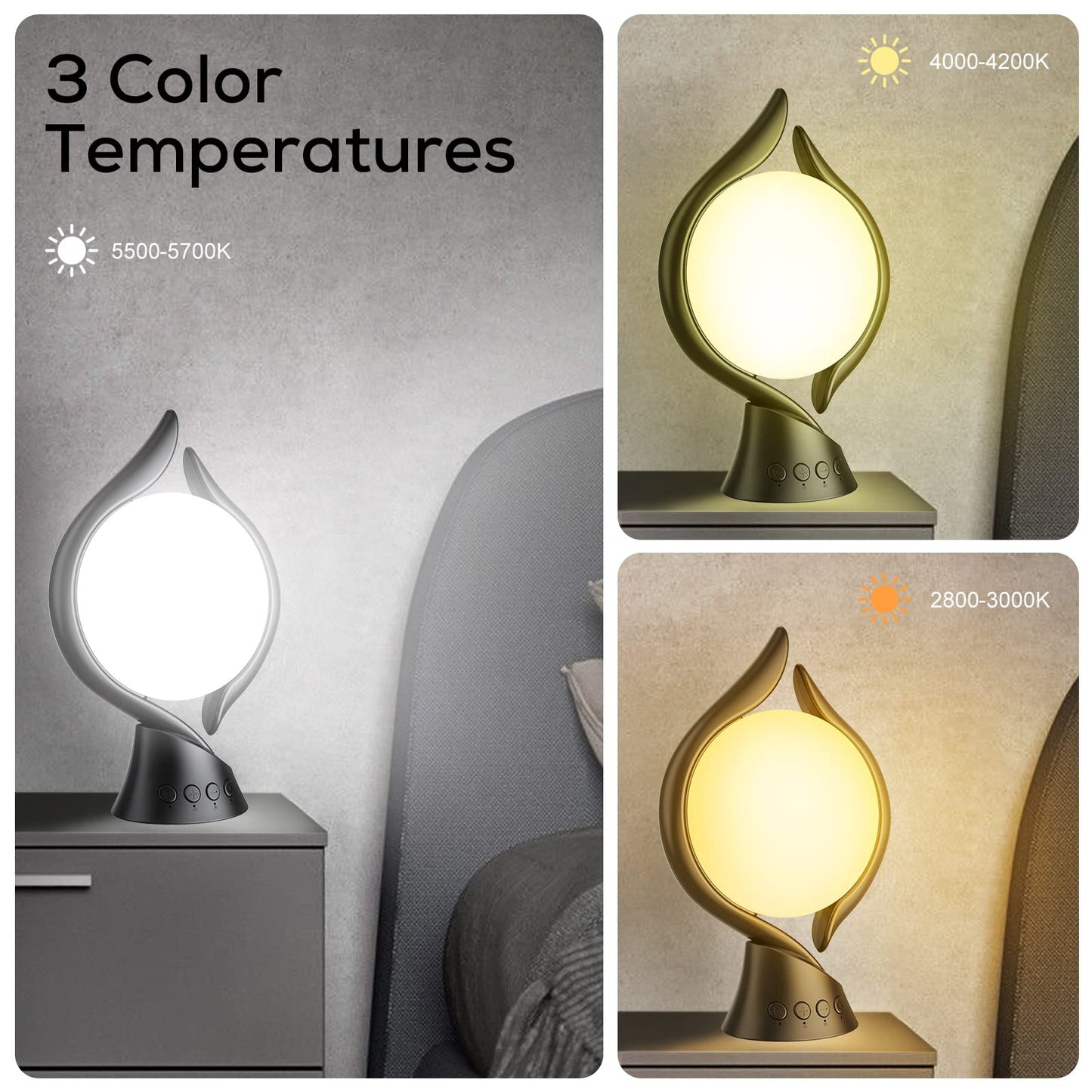 KICLBD Daylight Lamp 10000 Lux, Light Therapy Lamp with 3 Light Colors 4 Timers 5 Adjustable and Memory Function Light Intensity, UV-Free Sunlight Lamp for Home/Office